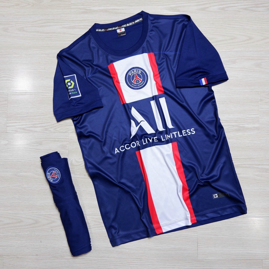 Bộ quần áo bóng đá, đồ đá banh Paris Saint Germain PSG Sân Nhà Màu Xanh 2022-2023 Vải Thun Lạnh Cao Cấp
