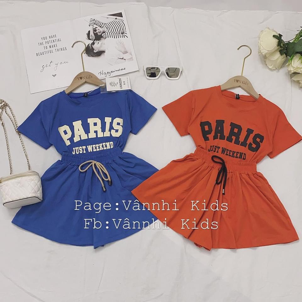 Bộ paris VN quần váy bé gái