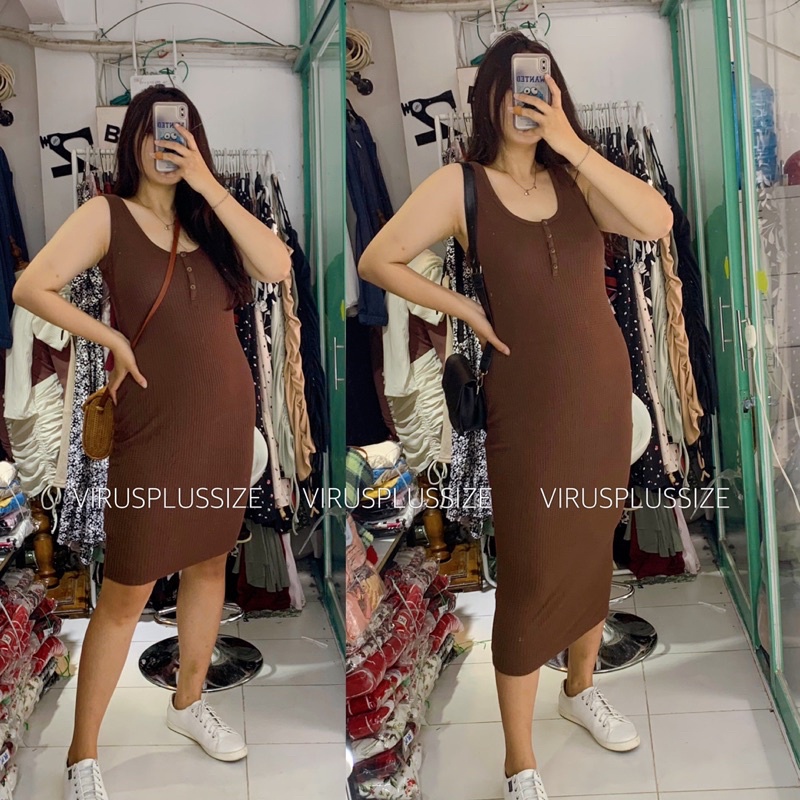 Đầm bigsize f21+ f21plus thun len midi