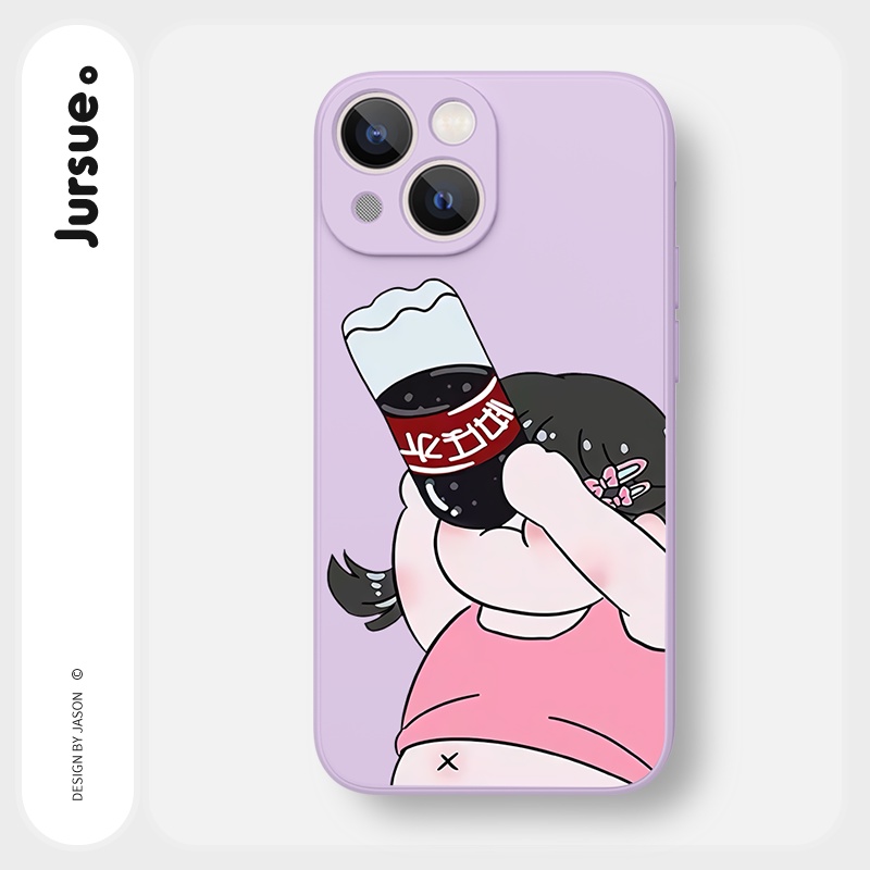 Ốp lưng JURSUE hoạt hình cặp đôi dễ thương đẹp cho iPhone 13 12 11 Pro Max SE 2020 X XR XS 8 7 ip 6S 6 Plus Y2048