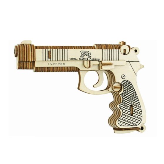 Đồ chơi lắp ghép gỗ 3D Mô hình súng ngắn mini