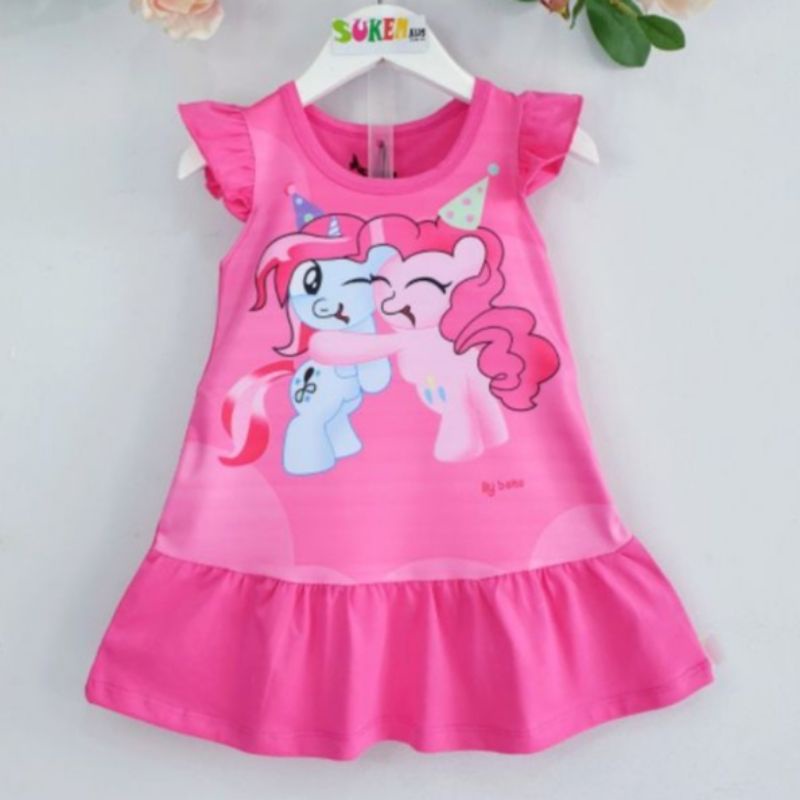 Váy Đầm thun Bé Gái ngựa little PONY thun 4 chiều chính phẩm Mềm Mát size nhí đại