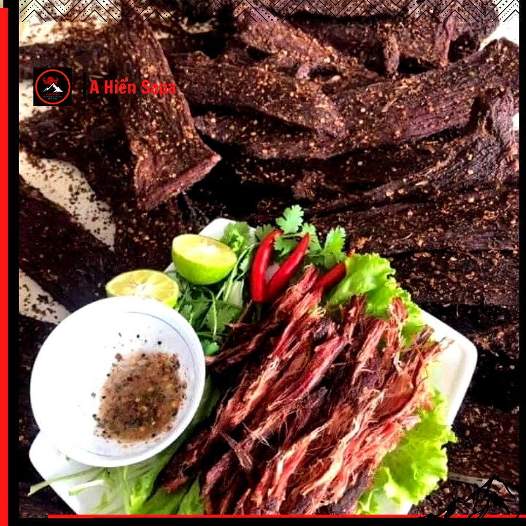 Thịt trâu gác bếp tây bắc, thịt loại 2 đông lạnh siêu rẻ gói 1 kg, nhà làm ướp chuẩn vị, gác bếp than củi nhãn.
