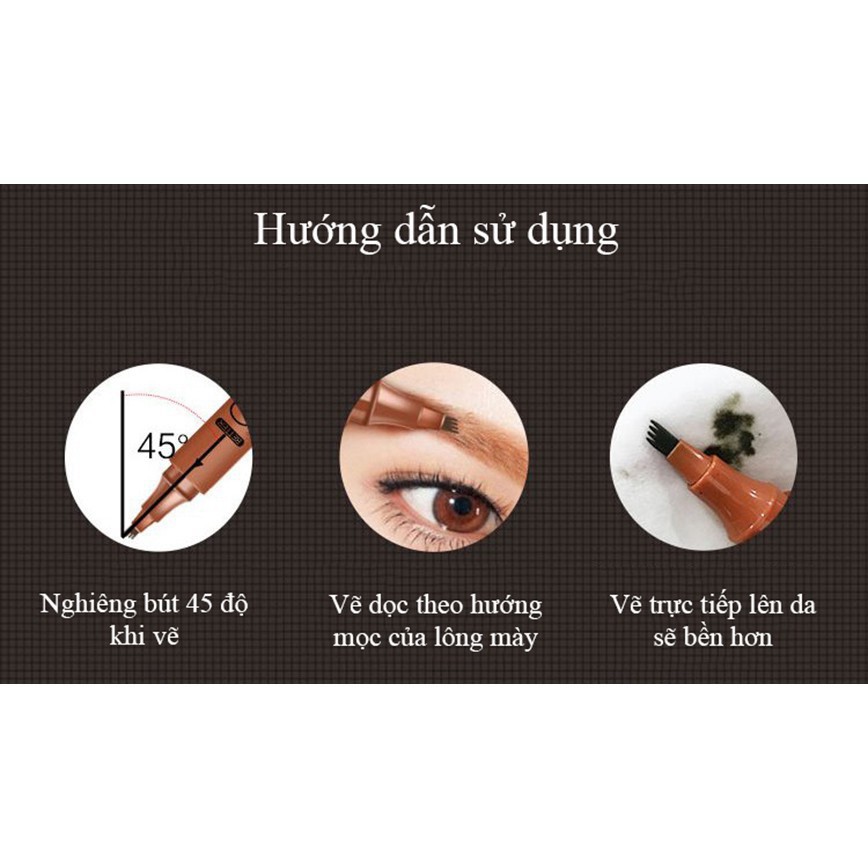 TAW BGF Bút chì kẻ chân mày phẩy sợi 4D MKING PRETTY chống thấm siêu lâu trôi ZD-EP04 21