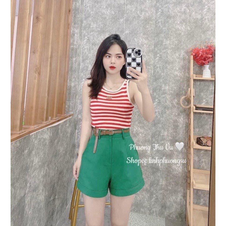 Áo Len Sọc 3 Lỗ Siêu Xinh Thêu X Ngực | Smide Clothing