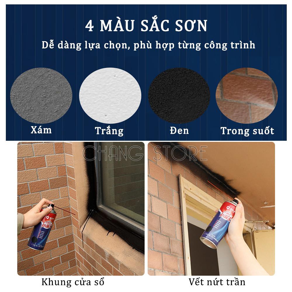 Bình xịt chống thấm, bình xịt chống dột công nghệ NANO bảo vệ mái nhà, tường, ống nước có 2 màu đen, trắng