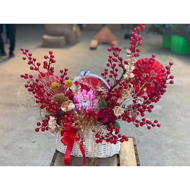 Cành vàng lá ngọc làm vòng treo ngày tết❤️lá vàng cắm điểm , hoa phụ kèm