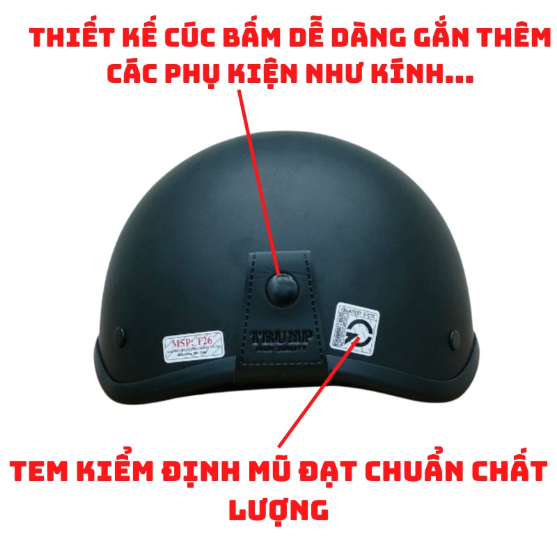 Mũ Bảo Hiểm Nửa Đầu 1/2 HESA Cao Cấp Nhiều Màu Hàng Chính Hãng Bảo Hành 12 Tháng