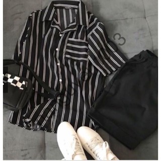 Hàng [freeship 50k] xẢ áo sơ mi cặp kẻ 2 sọc phối túi cực đẹp Đỏ Đen trắng shop na nguyễn loại 1