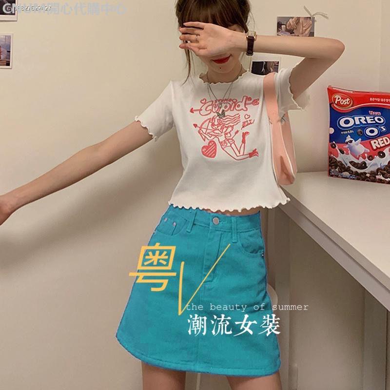 Chân Váy Denim Chữ a Lưng Cao Thời Trang Mùa Hè 2021 Dành Cho Nữ