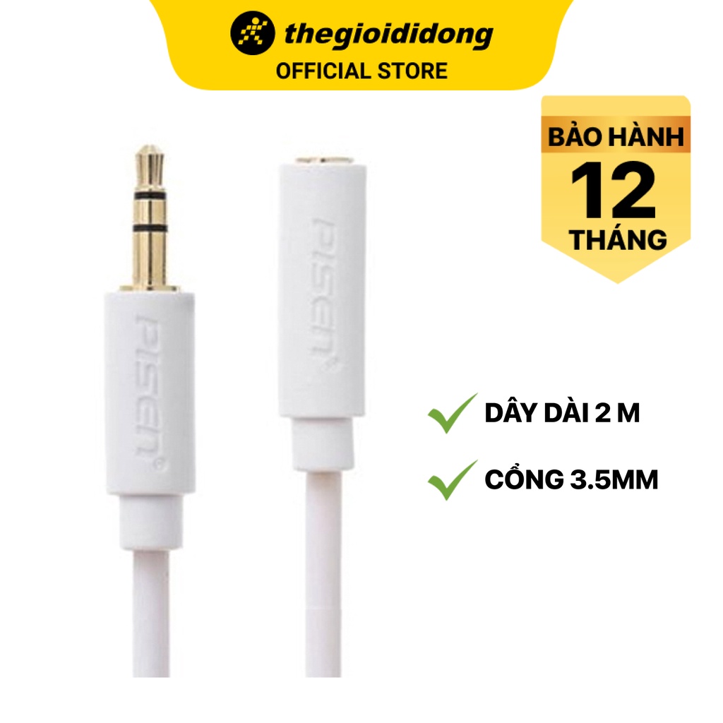 Cáp nối dài 3.5mm 2m Pisen YP04 Trắng