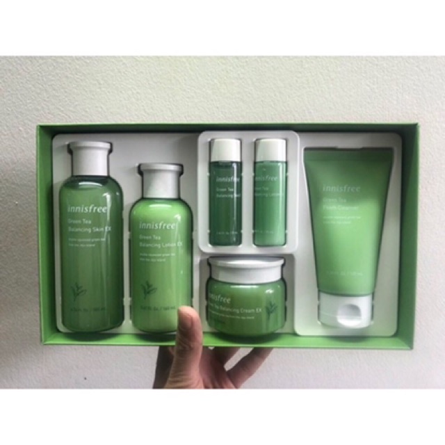 NEW 2019] SET DƯỠNG TRÀ XANH 6 MÓN INNISFREE GREEN TEA BALANCING SKIN CARE SET