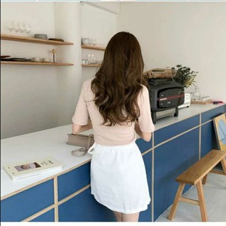 (Sp sẵn) (kèm quần) CHÂN VÁY ĐŨI THẮT NƠ ULAZZANG - QUẦN GIẢ VÁY HOT - hàng hot 2019