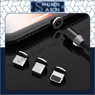 Cáp sạc nam châm tự hút 3 đầu nối ,type c,micro usb