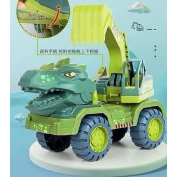 Set 3 Xe Ô Tô Khủng Long Công Trình- Bộ 3 Ô Tô Khủng Long Có Hộp Đựng Cao Cấp xe đồ chơi khủng long cho bé