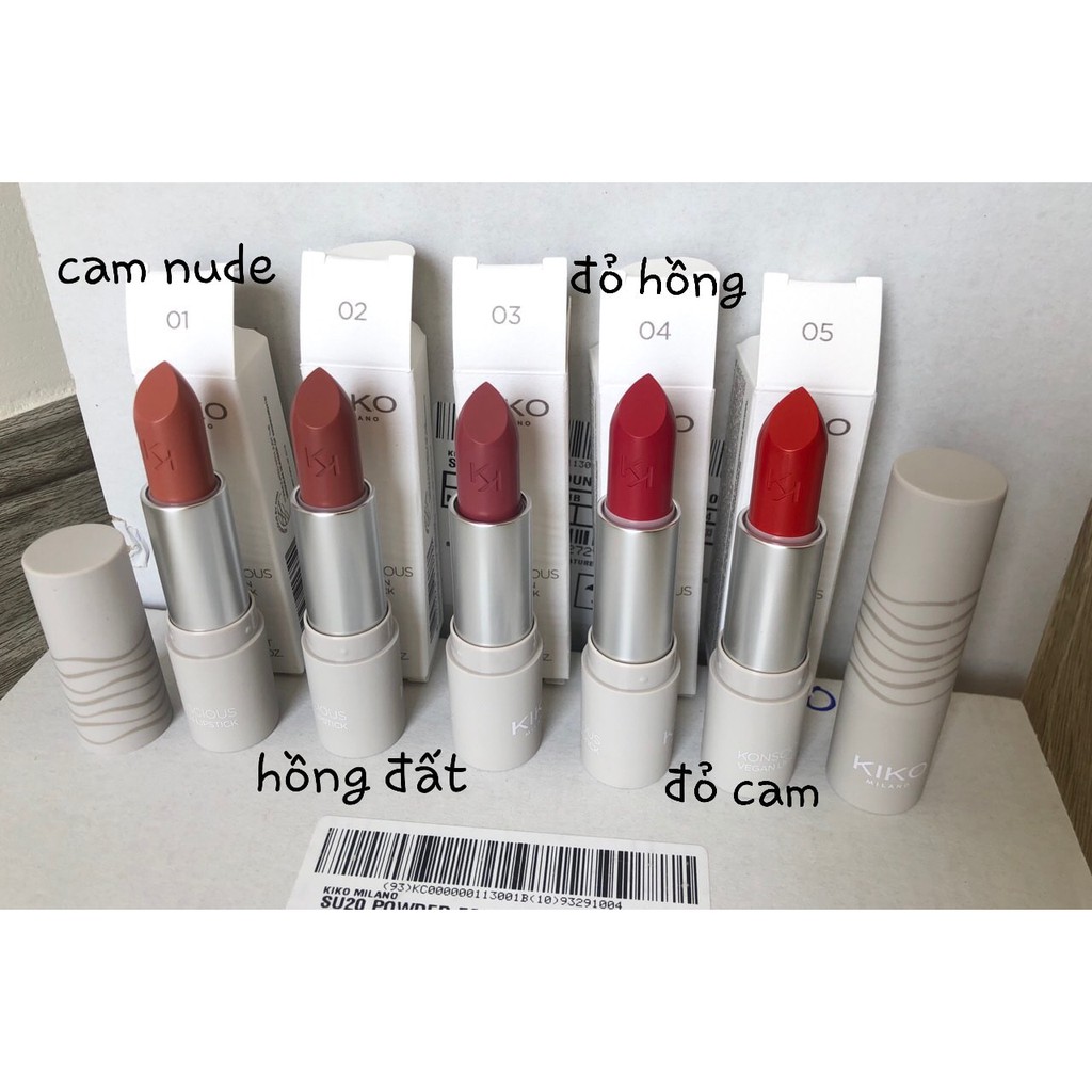 Son hữu cơ Kiko Konscious Vegan Lipstick sale 70%