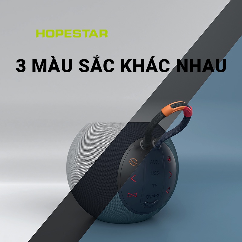 Loa bluetooth không dây HOPESTAR H52 công suất 5W, âm bass mạnh mẽ có màng rung, đèn LED đa sắc, bluetooth 5.0, nhỏ gọn