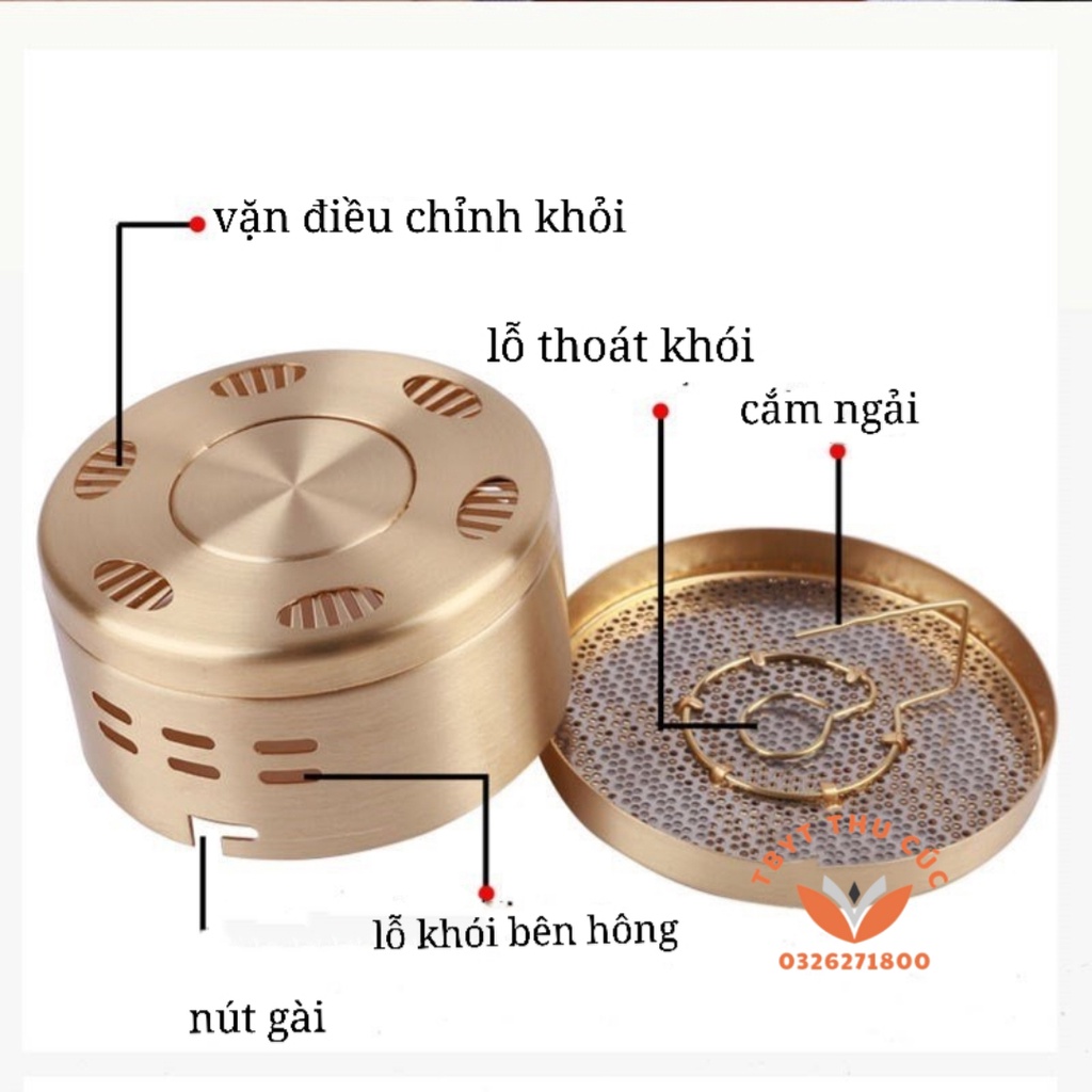 Đai xông ngải cứu-Đai xông ngải cứu kèm lư đồng