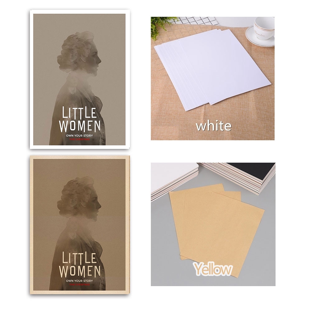Poster Phim Little Women 2019 Màu Trắng / Vàng Bằng Giấy Kraft Trang Trí Quán bar / Cà Phê