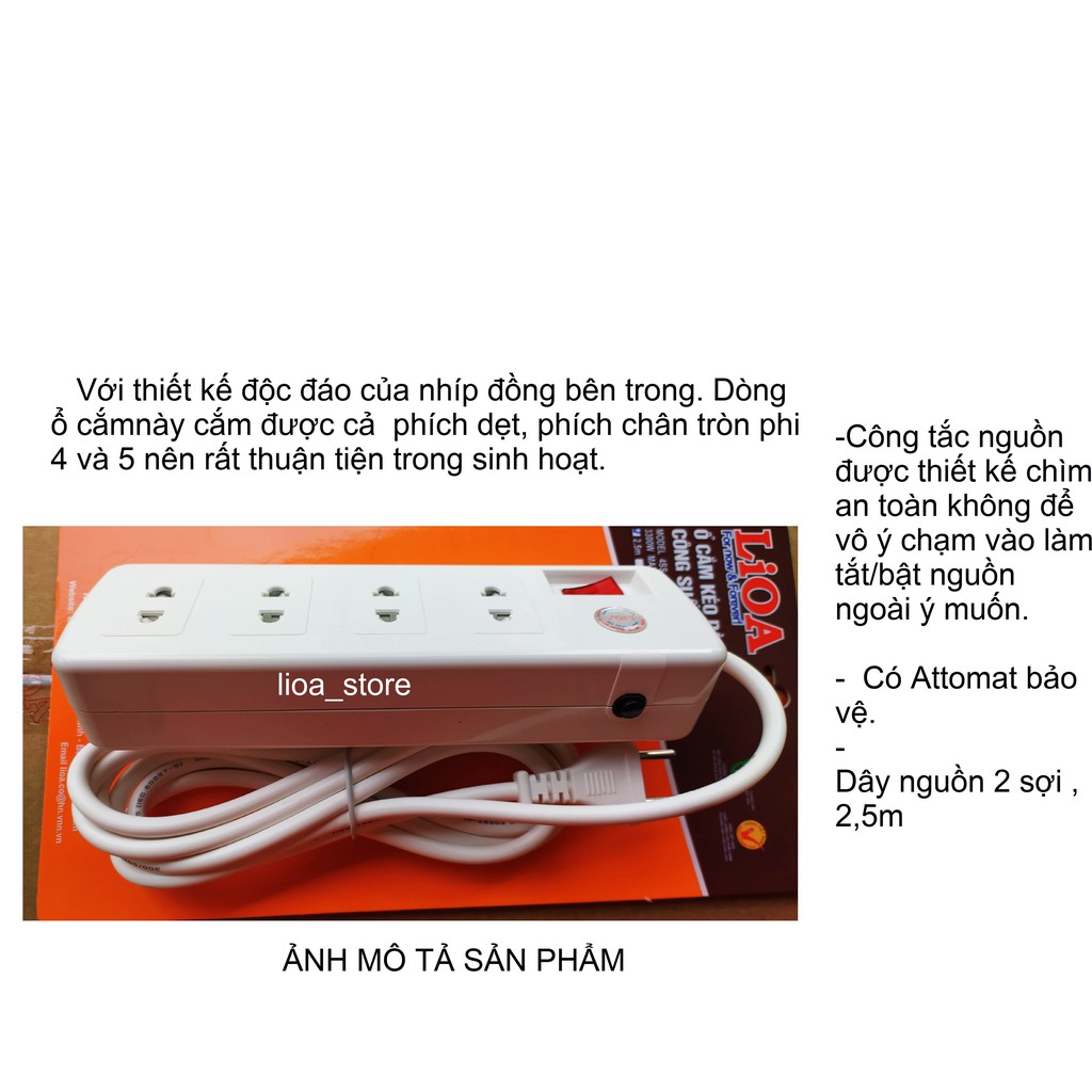 Ổ CẮM LiOA 4SS2.5-2- 15A .