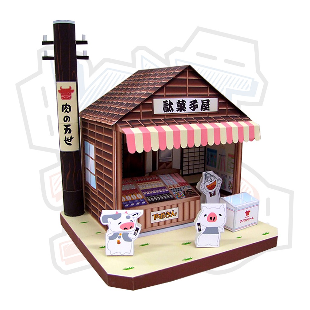 Mô hình giấy kiến trúc nhà Nhật Bản Dagashiya – Penny Candy Store