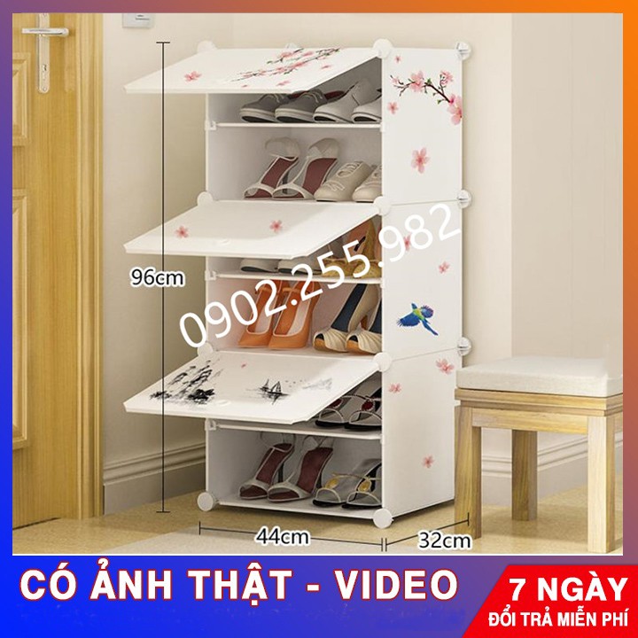Tủ giầy lắp ghép đa năng 6 ô, cao 96cm, rộng 44cm, sâu 32cm😍