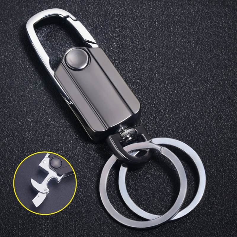 Móc Chìa Khóa Kèm Dụng Cụ Mở Nắp Chai 4 Trong 1 Xoay Được Tiện Lợi