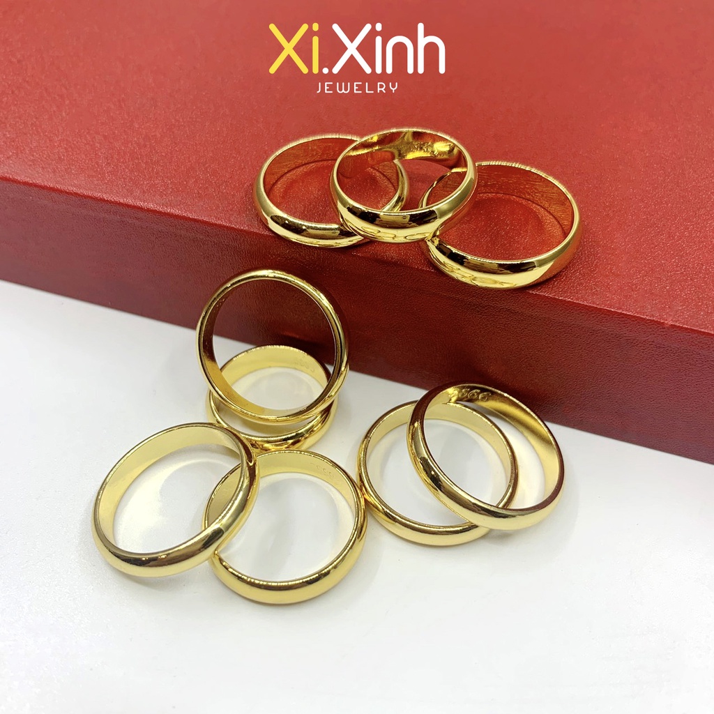 nhẫn trơn 9999 xi mạ vàng 24k