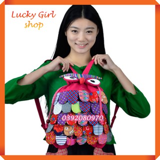 Balo thổ Cẩm Cú Miệng Dây Rút Size 39*26cm - Hàng Việt Nam - Lucky Girl shop NHA TRANG