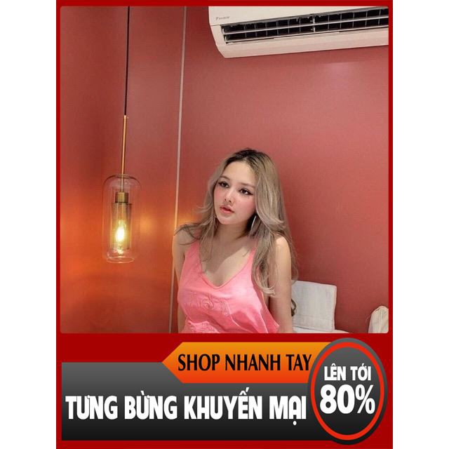 [ Sale Off ] Váy ba lỗ hồng thêu chữ thời trang lamer