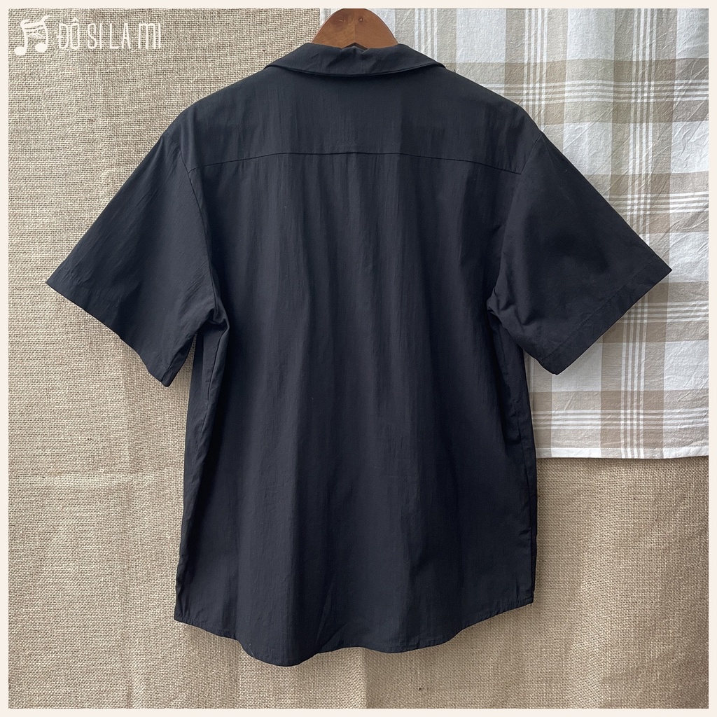 Combo Áo Sơ Mi Đen + Quần Culottes Nâu Linen | Secondhand | Đô Si La Mi | A118 |