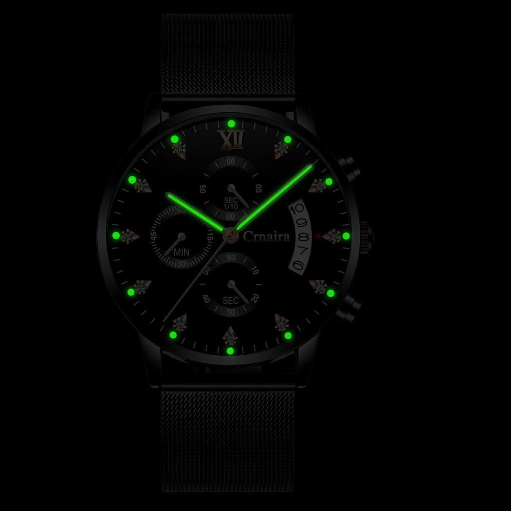 Đồng Hồ Nam Chính Hãng CRNAIRA Thời Trang Japan FULL 6 Kim Dây Thép Lưới Cao Cấp Không Gỉ Có Lịch Ngày Đẹp Giá Rẻ | BigBuy360 - bigbuy360.vn