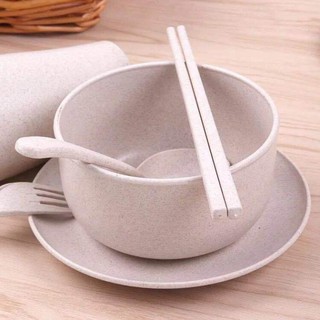 Bộ chén đũa muỗng💓Bộ 6 món ly, chén làm chất liệu lúa mạch và than hoạt tính, không chúa BPA 8744