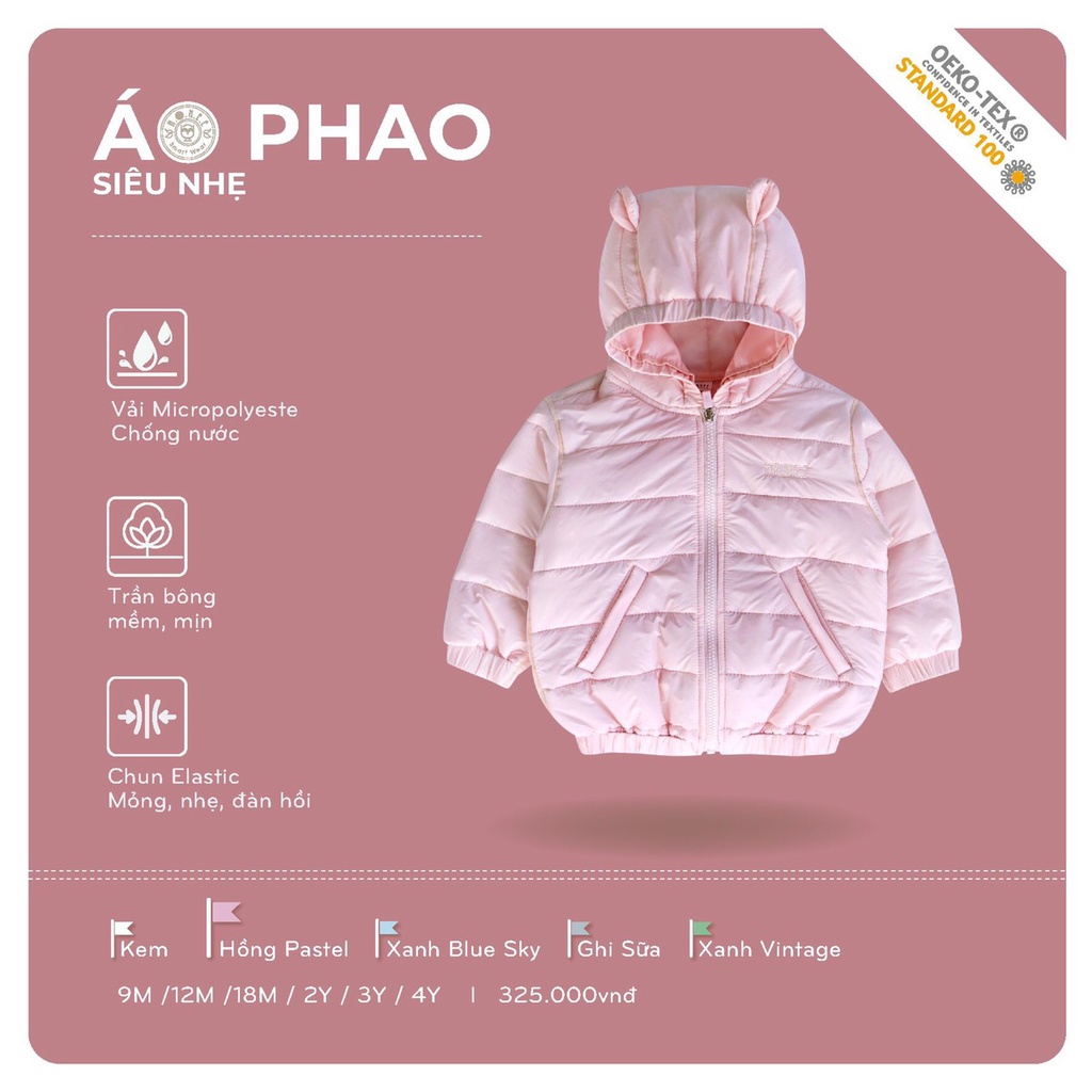 (HRNEE) Áo phao siêu nhẹ Hrnee cho bé