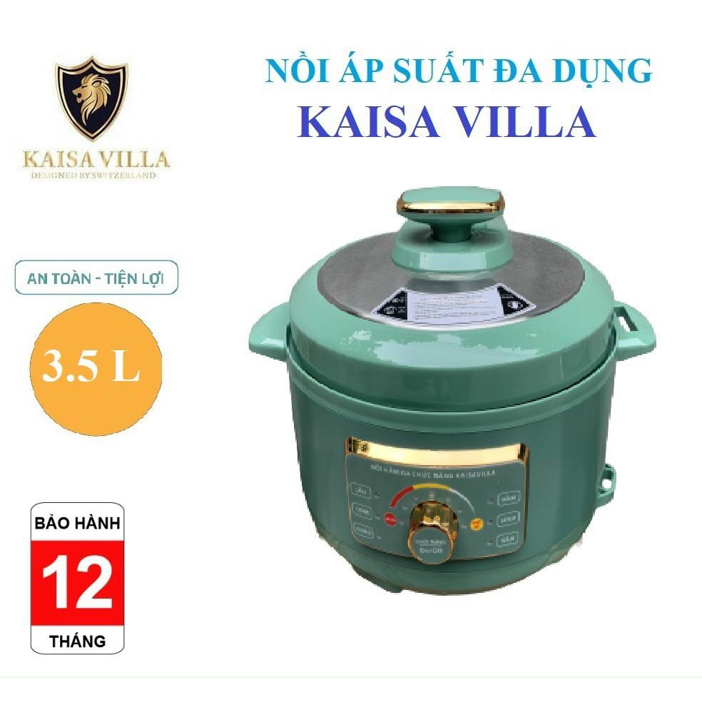Nồi Áp Suất Kaisa Villa 3.5 Lít 1300W - Hầm xương, thịt, nấu lẩu,cơm cháo soup gân đa năng