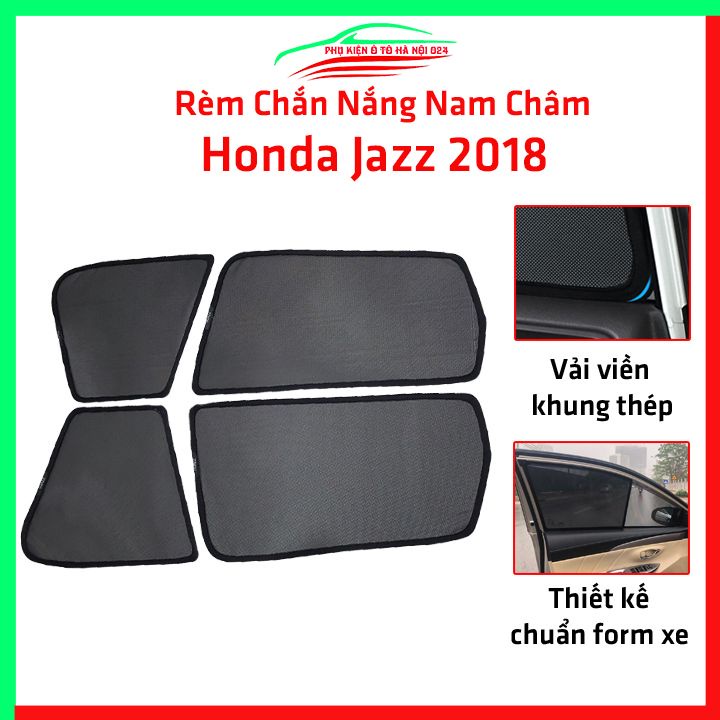 Bộ rèm chắn nắng Honda Jazz 2018 cố định nam châm thuận tiện