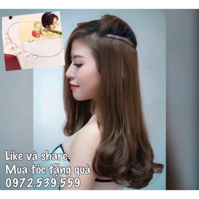Kẹp tóc 55cm xoăn đuôi lọn to