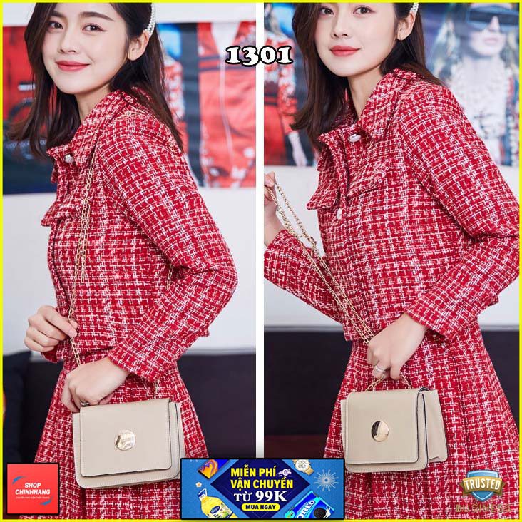 Túi đeo chéo thời trang✨FREESHIP✨túi  nữ mini form vuông khóa tròn nhiều màu SH1301