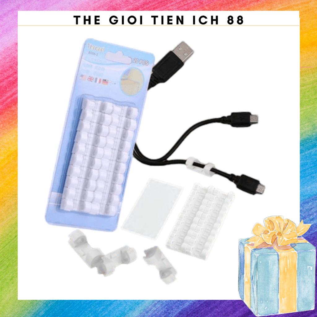 Nẹp Cố Định Dây Điện Kẹp Giữ Cáp Sạc Nẹp Dây Điện Chống Rối 88068 THẾ GIỚI TIỆN ÍCH