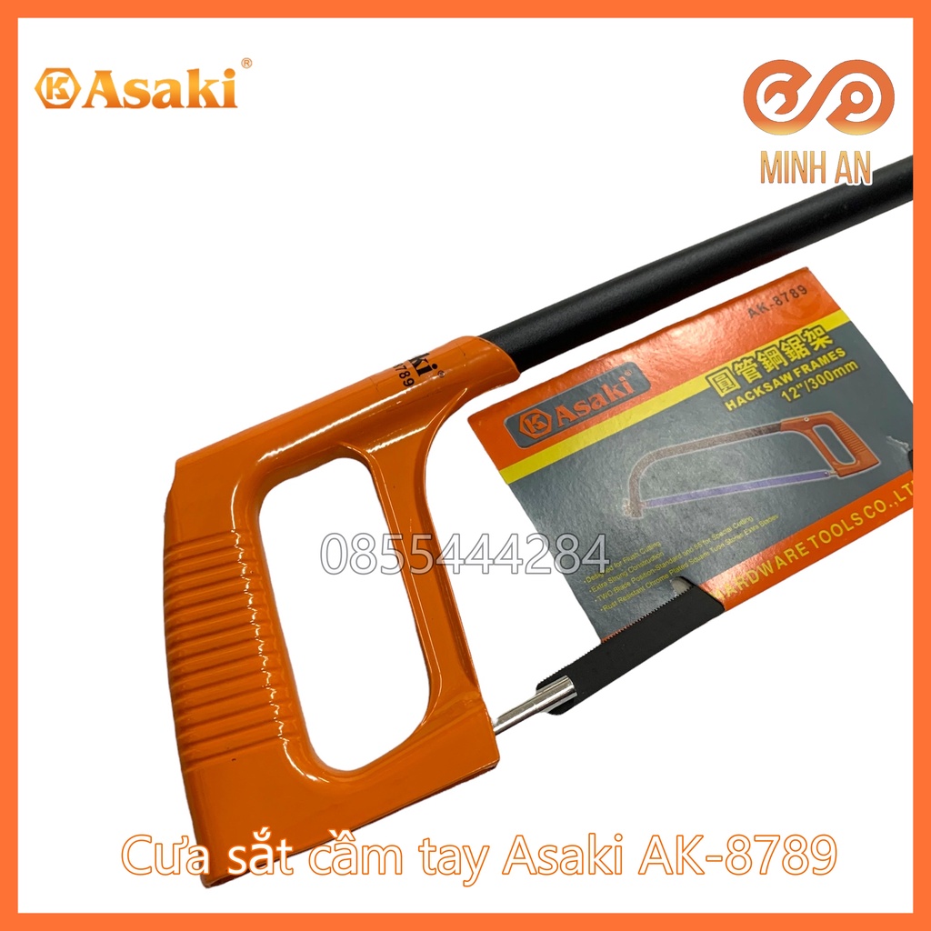 Cưa sắt cầm tay [CHÍNH HÃNG] Asaki AK-8789 300mm-12&quot; lưỡi sắc bén, khung cưa cứng cáp, tay cầm nhẹ dễ sử dụng