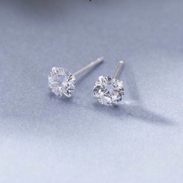khuyên tai nụ đá mini seri 2ly nhỏ xinh - chuẩn bạc ta