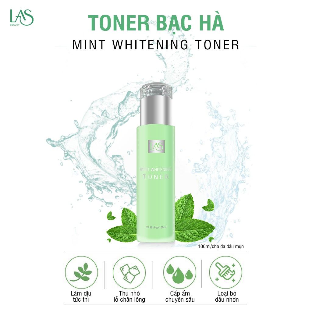 [ Hàng Chính Hãng ] Toner Mint Whitening Las Beauty