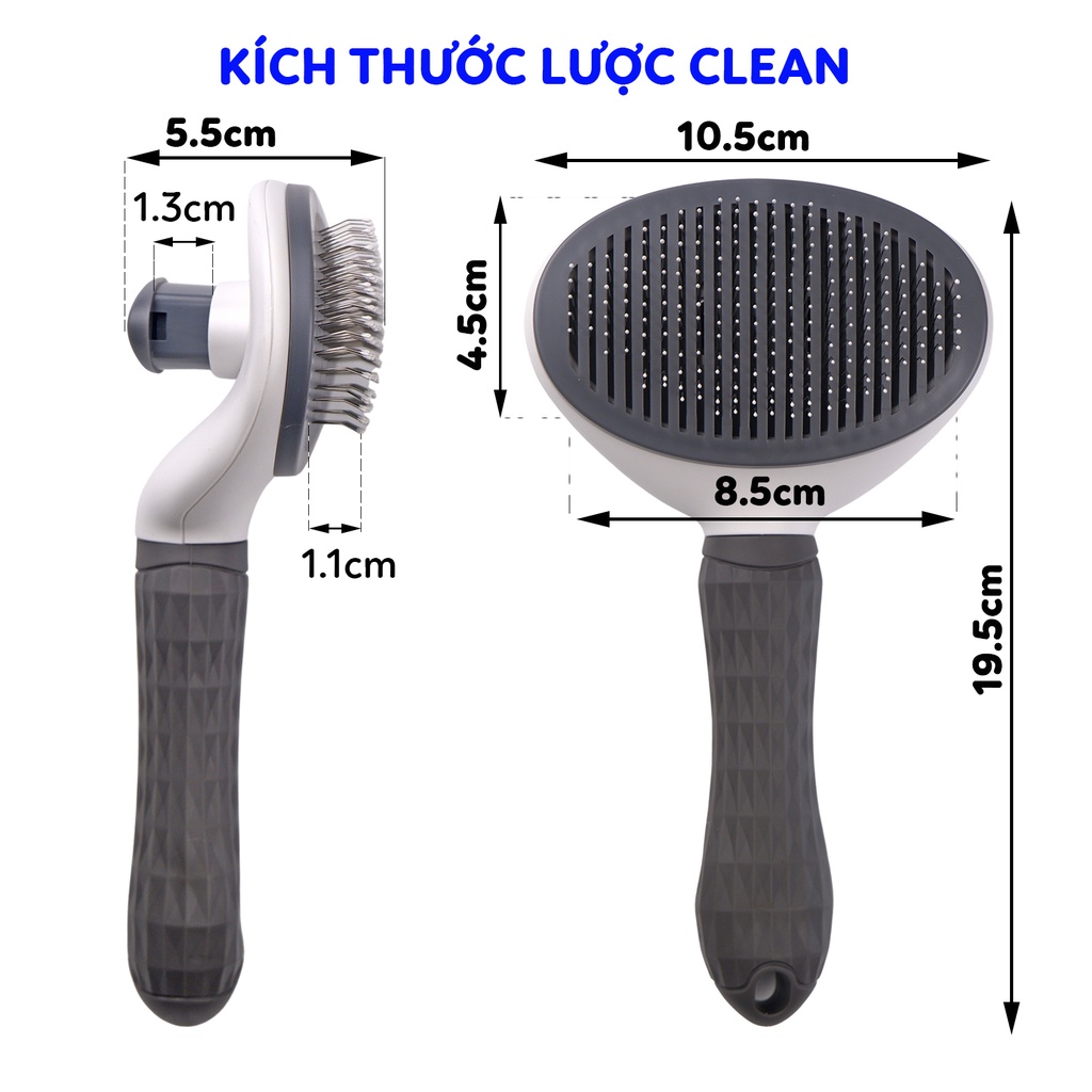 Lược chải lông mèo có nút bấm lược chải lông chó poodle phốc sóc cho thú cưng