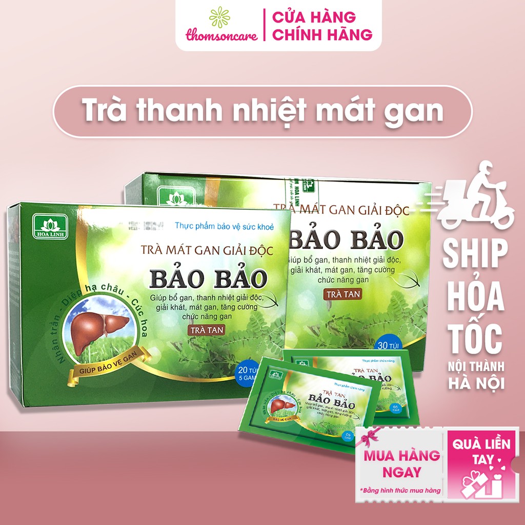 Trà hòa tan Bảo Bảo giúp mát gan - Thanh nhiệt - Giải độc gan từ diệp hạ châu, nhân trần, cúc hoa