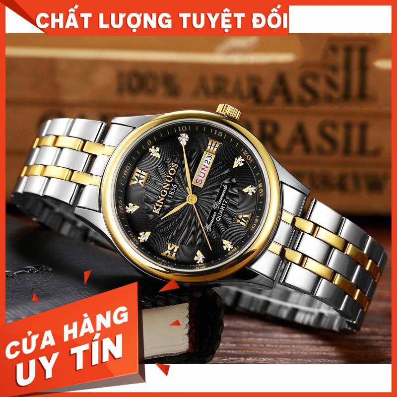 [sale  sập sàn]ĐỒNG HỒ NAM KINGNUOS K1856 DÂY THÉP KHÔNG GỈ CAO CẤP