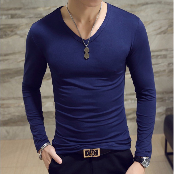 Áo thun dài tay cổ tim nam | BigBuy360 - bigbuy360.vn