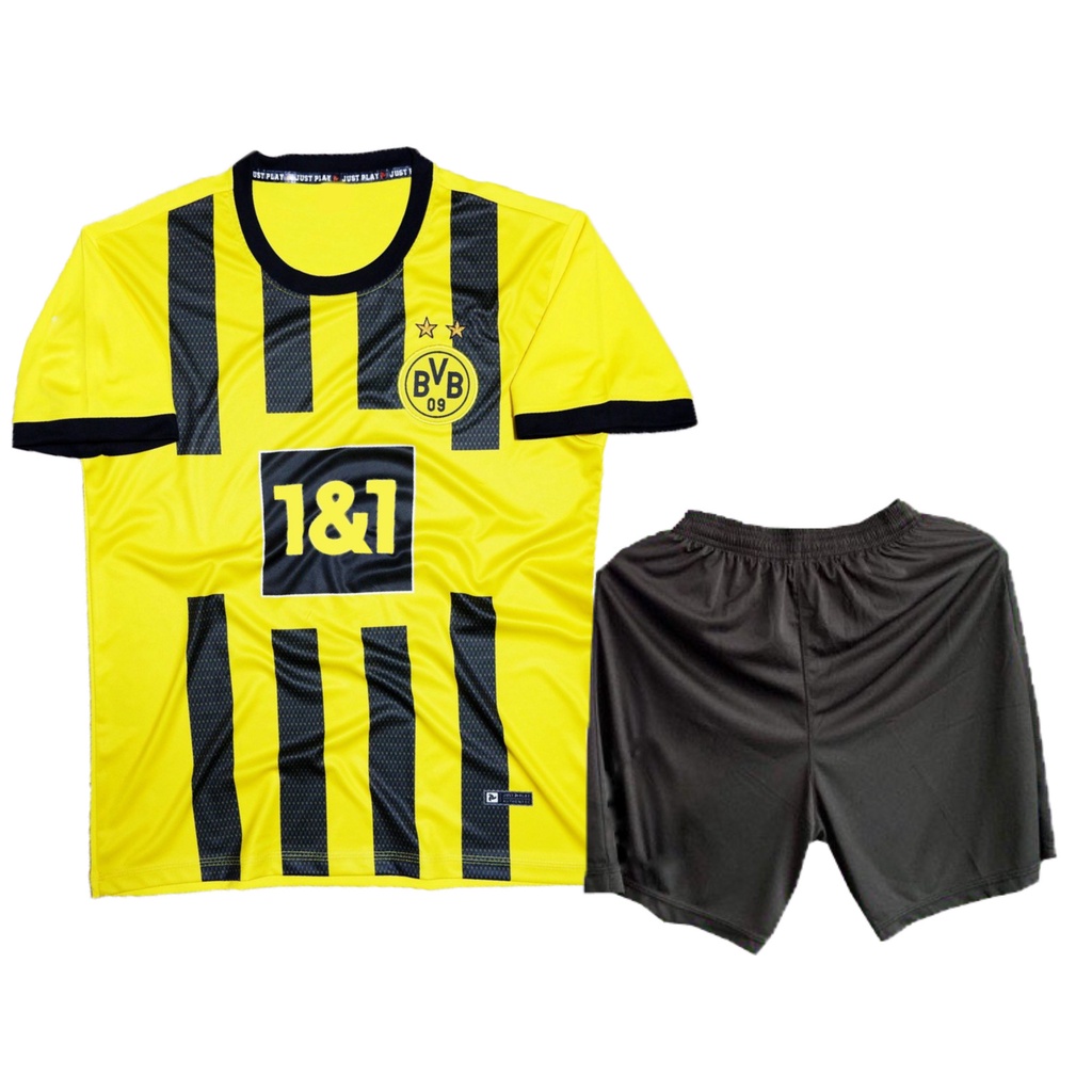 Bộ quần áo bóng đá CLB Dort.mu.nd vàng đen thun lạnh đẹp mê li