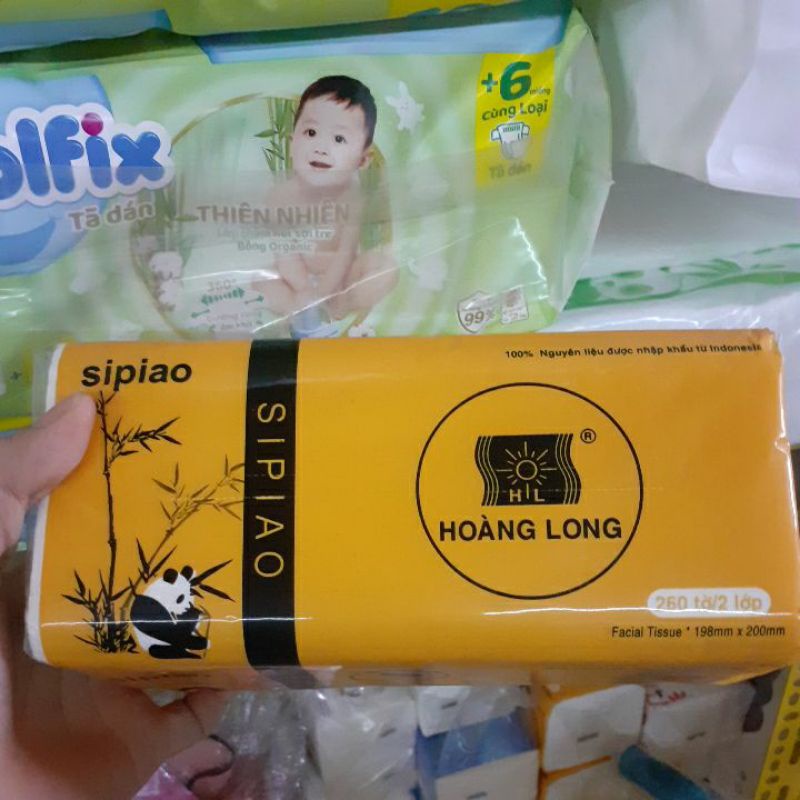 giấy ăn giấy rút Gấu trúc sipiao bịch 300 tờ 3 lớp