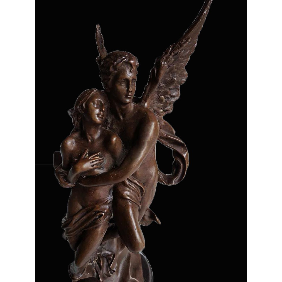 Tượng Hy Lạp thần tình yêu Cupid và thần tâm hồn Psyche bằng đồng thau