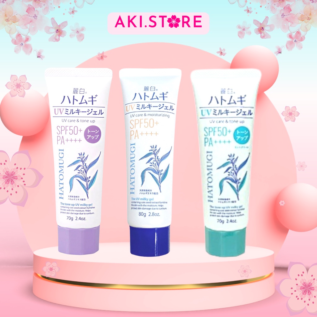 Kem Chống Nắng Hatomugi Nâng Tông, Dưỡng Ẩm Da 70g UV Care & Tone Up SPF50+ PA++++